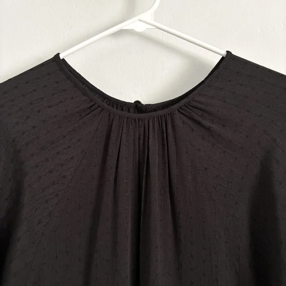NEW Christy Dawn Black Long Sleeve Hudson Mini Dress Women’s Size XS/S Textured - Picture 2 of 9